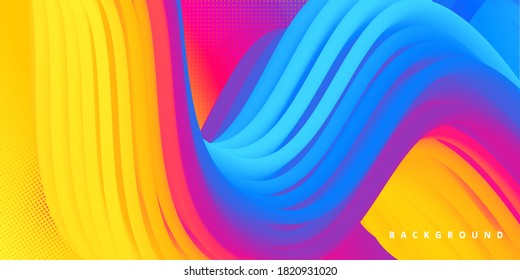 Abstract colorful flowing wave background template
