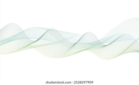 Abstract colorful flowing wave lines isolated on white background. Modern abstract glowing wave background. Dynamic flowing wave lines design element.