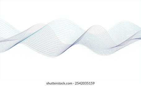 Abstract colorful flowing wave lines isolated on white background. Colorful wave lines on white background for elements in concept business presentation, Design element for technology, science, modern