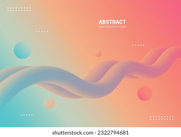 Abstract colorful fluid 3D shapes with gradient background. Design elements for a banner template.