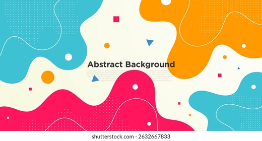 Abstract colorful fluid background. Blue, orange, and red liquid pattern on bright background design. Eps10 vector