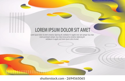 Abstract colorful fluid background design with modern gradient shapes and minimal style