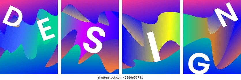 Abstract colorful fluid background for poster design. Purple, red, pink, blue, green, yellow and orange. Vector banner poster template in Eps10.