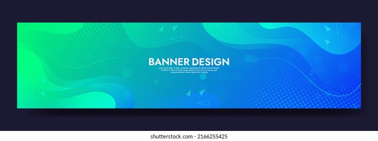 Abstract Colorful Fluid Banner Template. Modern background design. gradient color. Blue Dynamic Waves. Liquid shapes composition. Fit for banners