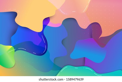Abstract colorful fluid composition and minimal geometric background. Vector illustration