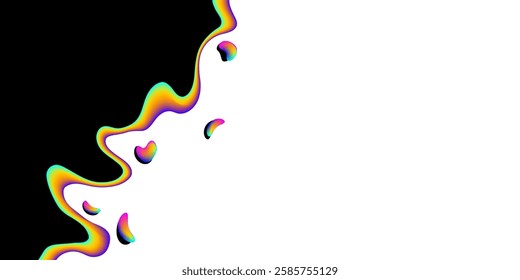 Abstract colorful fluid design. Backdrop with liquid gradient shapes. Modern background with white empty space for text. Vector illustration.