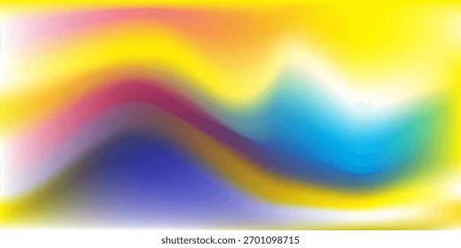 Abstract and colorful fluid gradient mesh background. Blurred color gradation template.