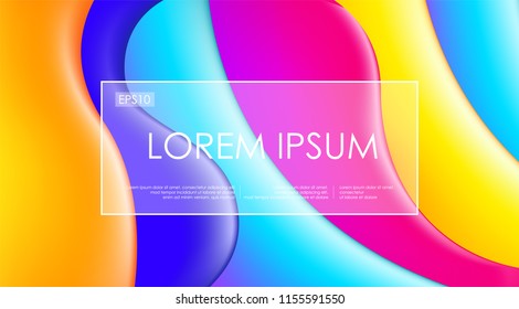 Abstract Colorful Fluid and Liquid Creative Templates. Used on Flyers Banners Web Poster Booklet Card Brochure. Gradient Geometric Design Memphis Trendy Creative Colors. Vector illustration. EPS 10.