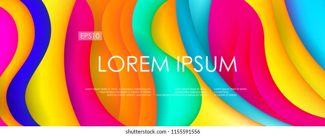 Abstract Colorful Fluid and Liquid Creative Templates. Used on Flyers Banners Web Poster Booklet Card Brochure. Gradient Geometric Design Memphis Trendy Creative Colors. Vector illustration. EPS 10.