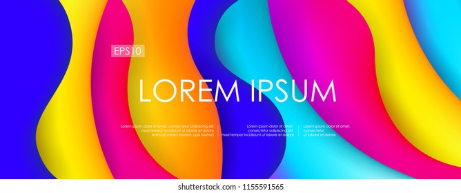 Abstract Colorful Fluid and Liquid Creative Templates. Used on Flyers Banners Web Poster Booklet Card Brochure. Gradient Geometric Design Memphis Trendy Creative Colors. Vector illustration. EPS 10.
