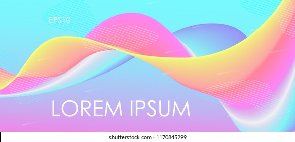 Abstract Colorful Fluid and Liquid Creative Templates. Used on Flyers Banners Web Poster Booklet Card Brochure. Gradient Geometric Design Memphis Trendy Creative Colors. Vector illustration. EPS 10.