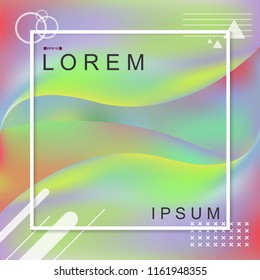 Abstract of colorful fluid on free shape background, illustration vector eps10