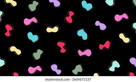 Abstract colorful fluid shape on dark background. Pattern in Graffiti Style.