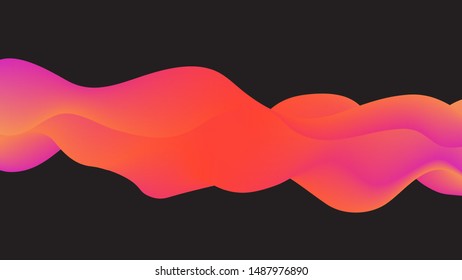 Abstract colorful fluid vector background with wavy shape.
