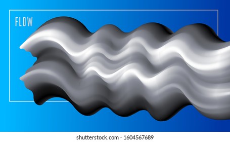 Abstract colorful fluid vector background, dimensional gradient shape element for design, flowing 3D wave, color dynamic motion layout.
