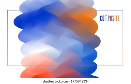 Abstract colorful fluid vector background, dimensional gradient shape element for design, flowing 3D wave, color dynamic motion layout.