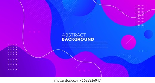 Fundo de onda fluido colorido abstrato com gradiente roxo e azul design de elemento de cor. Conceito moderno de banner legal. Vetor Eps10