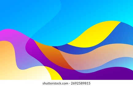 Abstract colorful fluid wave background. Vector illustration