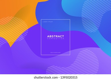 Abstract colorful fluids background composition with vibrant color and dynamic shape. Trendy Background template.