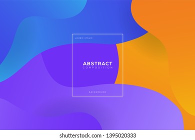Abstract colorful fluids background composition with vibrant color and dynamic shape. Trendy Background template.