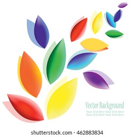 Abstract colorful fluttering petals