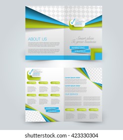 Abstract colorful flyer design background. Brochure template. Can be used for magazine cover, business mock-up, education, presentation, report. Blue and green color