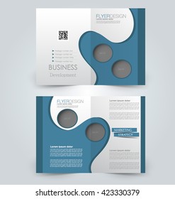 Abstract colorful flyer design background. Brochure template. Can be used for magazine cover, business mockup, education, presentation, report. Blue color