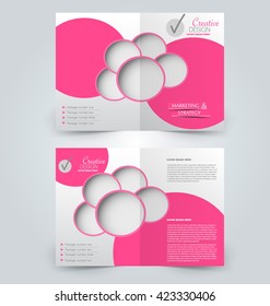 Abstract colorful flyer design background. Brochure template. Can be used for magazine cover, business mockup, education, presentation, report. Pink color