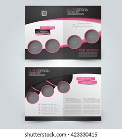Abstract colorful flyer design background. Brochure template. Can be used for magazine cover, business mockup, education, presentation, report. Black and pink color