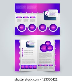 Abstract colorful flyer design background. Brochure template. Can be used for magazine cover, business mockup, education, presentation, report. Purple color