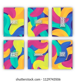 Abstract colorful flyer set - collection of cover design templates with graphic swirl elements