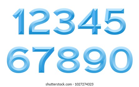 abstract colorful font number vector . triangle alphabet