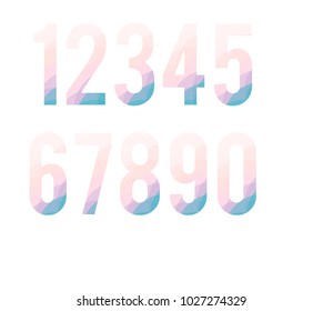 abstract colorful font number vector . triangle alphabet