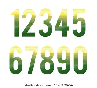 abstract colorful font number vector . graphic alphabet