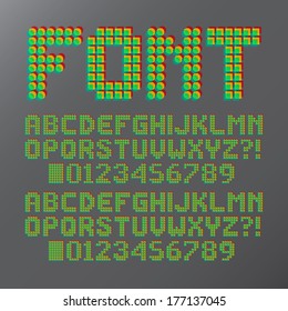 Abstract Colorful Font and Numbers, Eps 10 Vector, Editable for any Background, No Clipping Mask
