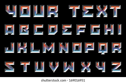Abstract colorful font vector illustration.