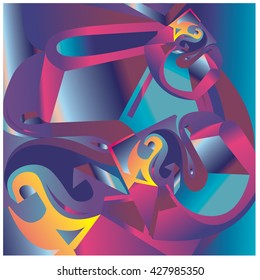 Abstract Colorful fractal background pattern illustration