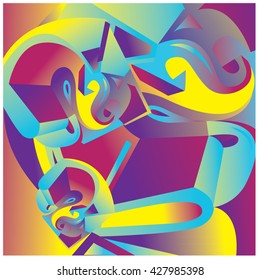 Abstract Colorful fractal background pattern illustration