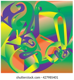 Abstract Colorful fractal background pattern illustration