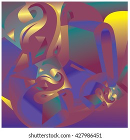 Abstract Colorful fractal background pattern illustration