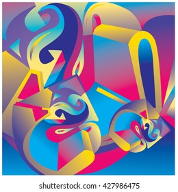 Abstract Colorful fractal background pattern illustration