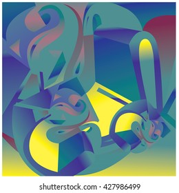 Abstract Colorful fractal background pattern illustration