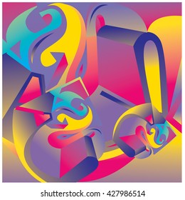 Abstract Colorful fractal background pattern illustration