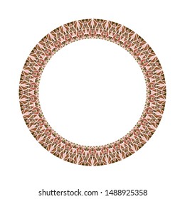 Abstract colorful frame - circular polygonal round vector design element on white background