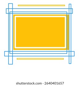 Abstract colorful frame elements with modern lines and shapes, perfect for digital design templates, posters, and web decoration