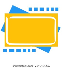 Abstract colorful frame elements with modern lines and shapes, perfect for digital design templates, posters, and web decoration