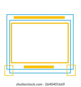 Abstract colorful frame elements with modern lines and shapes, perfect for digital design templates, posters, and web decoration