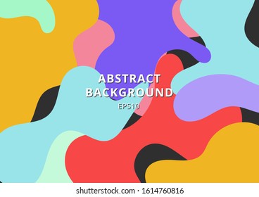 Abstract colorful free form shape background. Fluid forms shapes vibrant color. Vector illustration