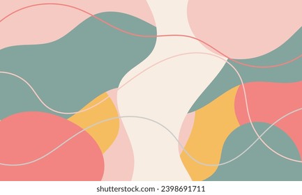 Abstract colorful free form shape geometric background. Flat wallpaper design illustration with line element. For banners, fliers, poster, digital, decoration, backdrop, web, ad, cover