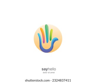 Abstract colorful free hand logo